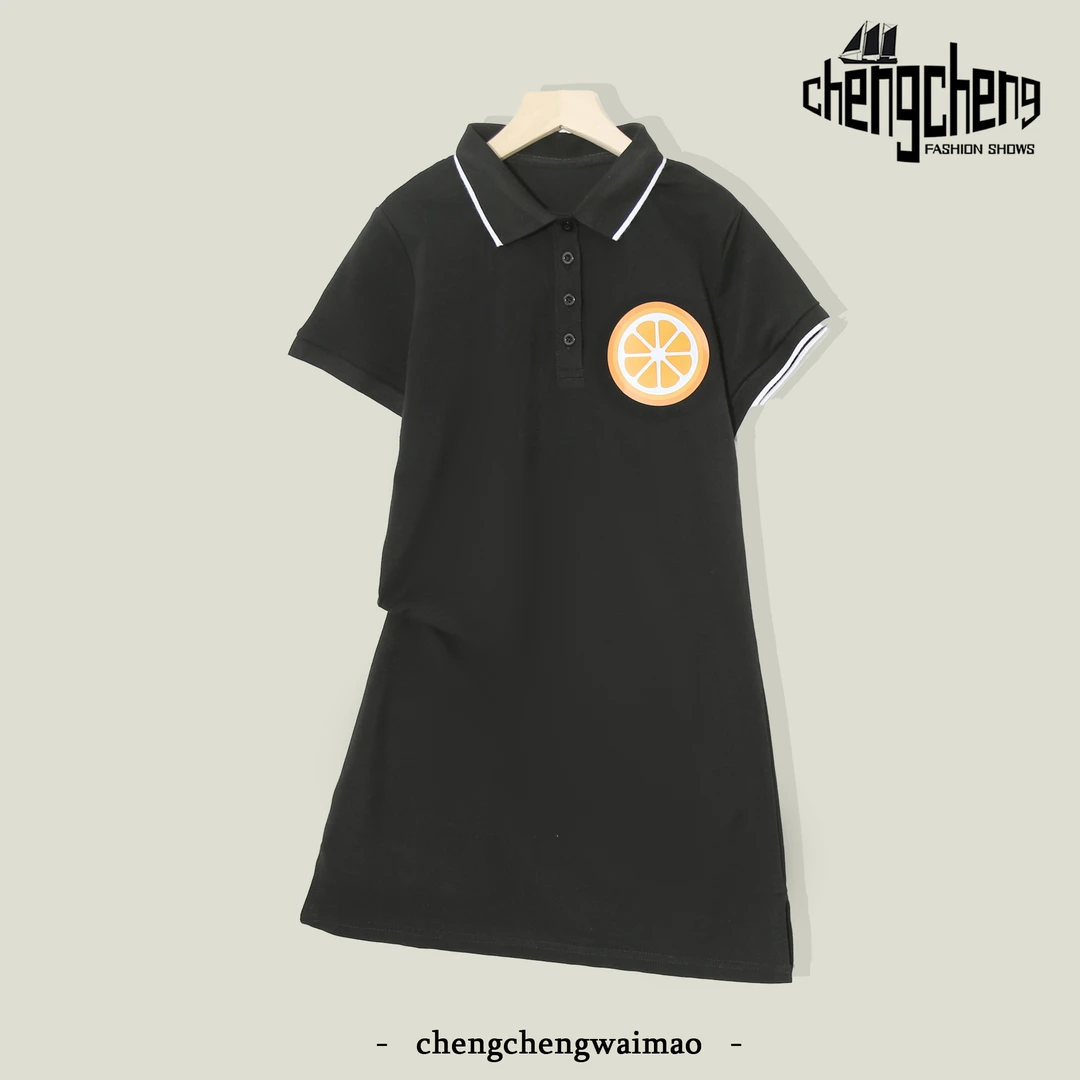 【特价】时尚polo领女装连衣裙潮流高级感少女款中长款连衣裙N384