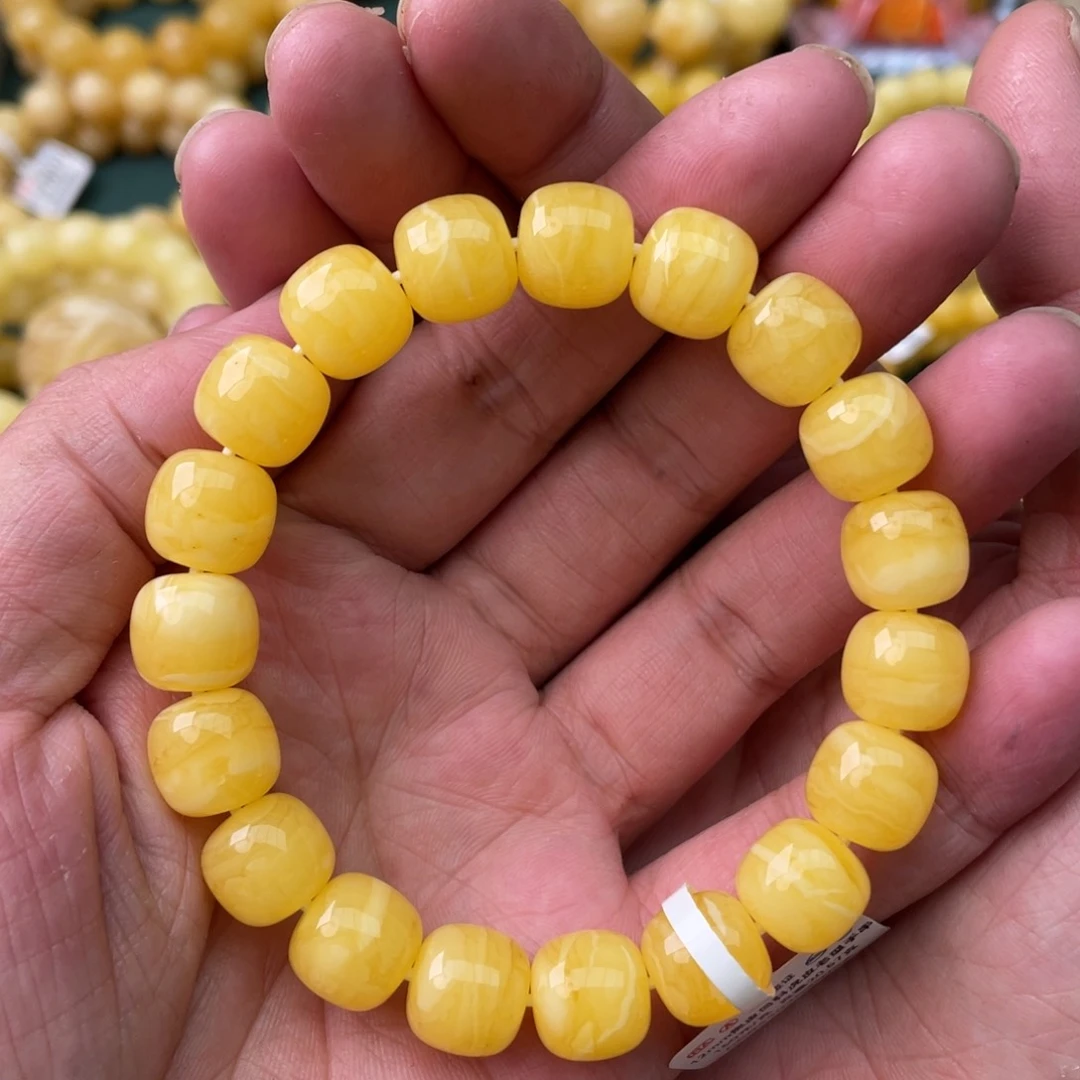 未镶嵌蜜蜡珠宝奇石12mm焦皮同料微瑕老型手串