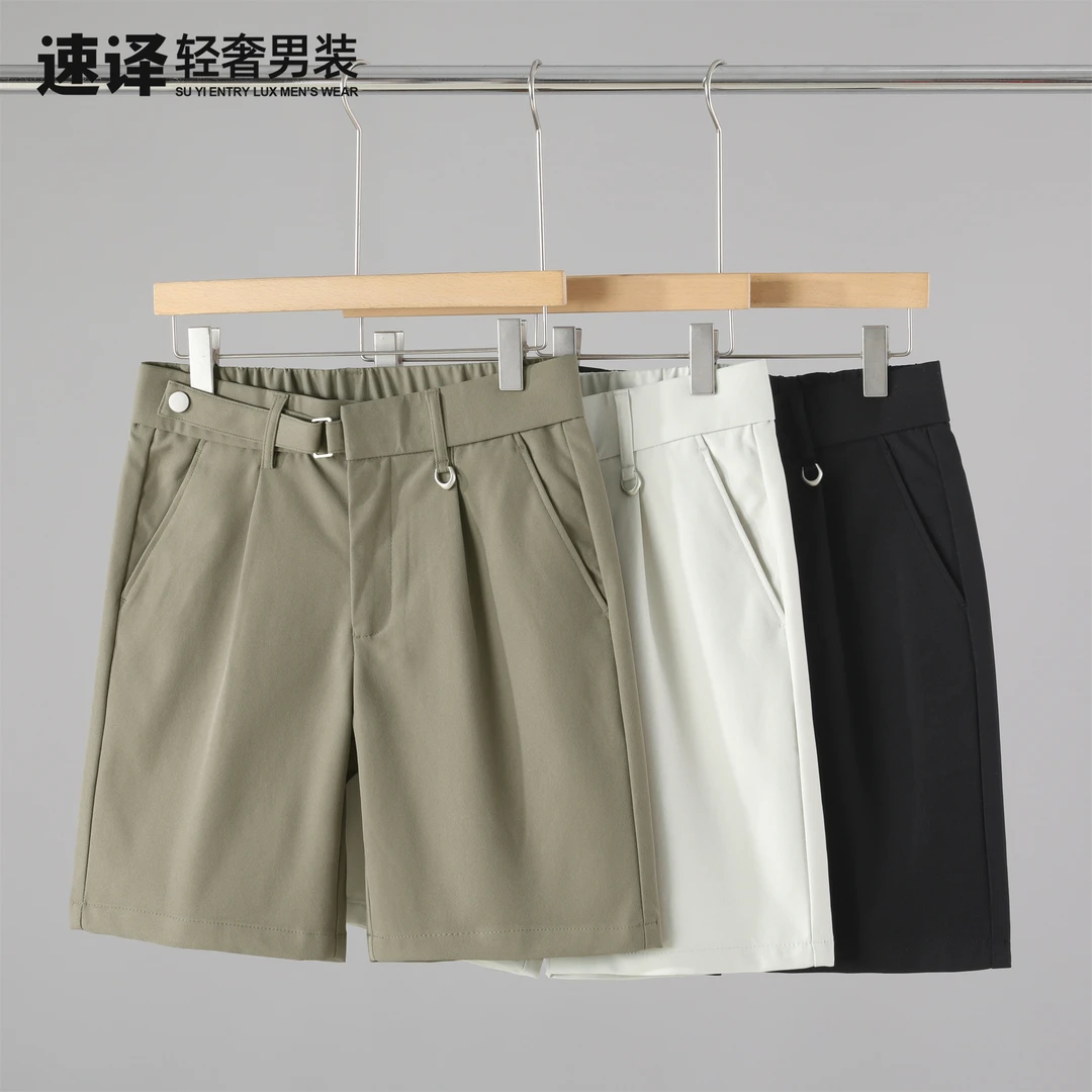 【断码五折】立体裁剪腰头扣袢设计夏季百搭半松紧腰免熨烫休闲短裤