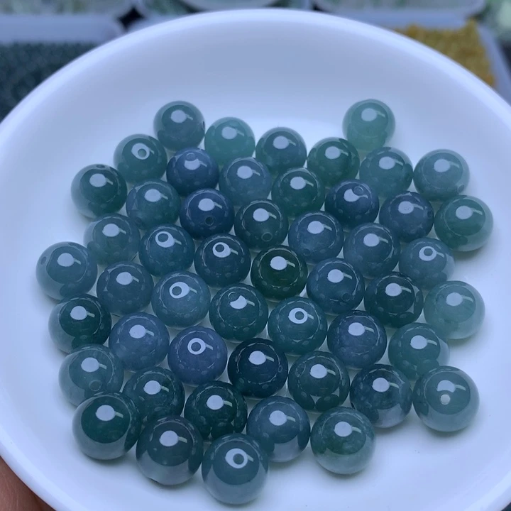 翡翠散珠卡10冰蓝水10个