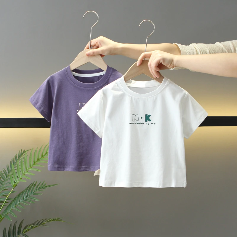 男童短袖夏季儿童洋气纯棉宝宝T恤薄款休闲小童上衣圆领半袖韩版t