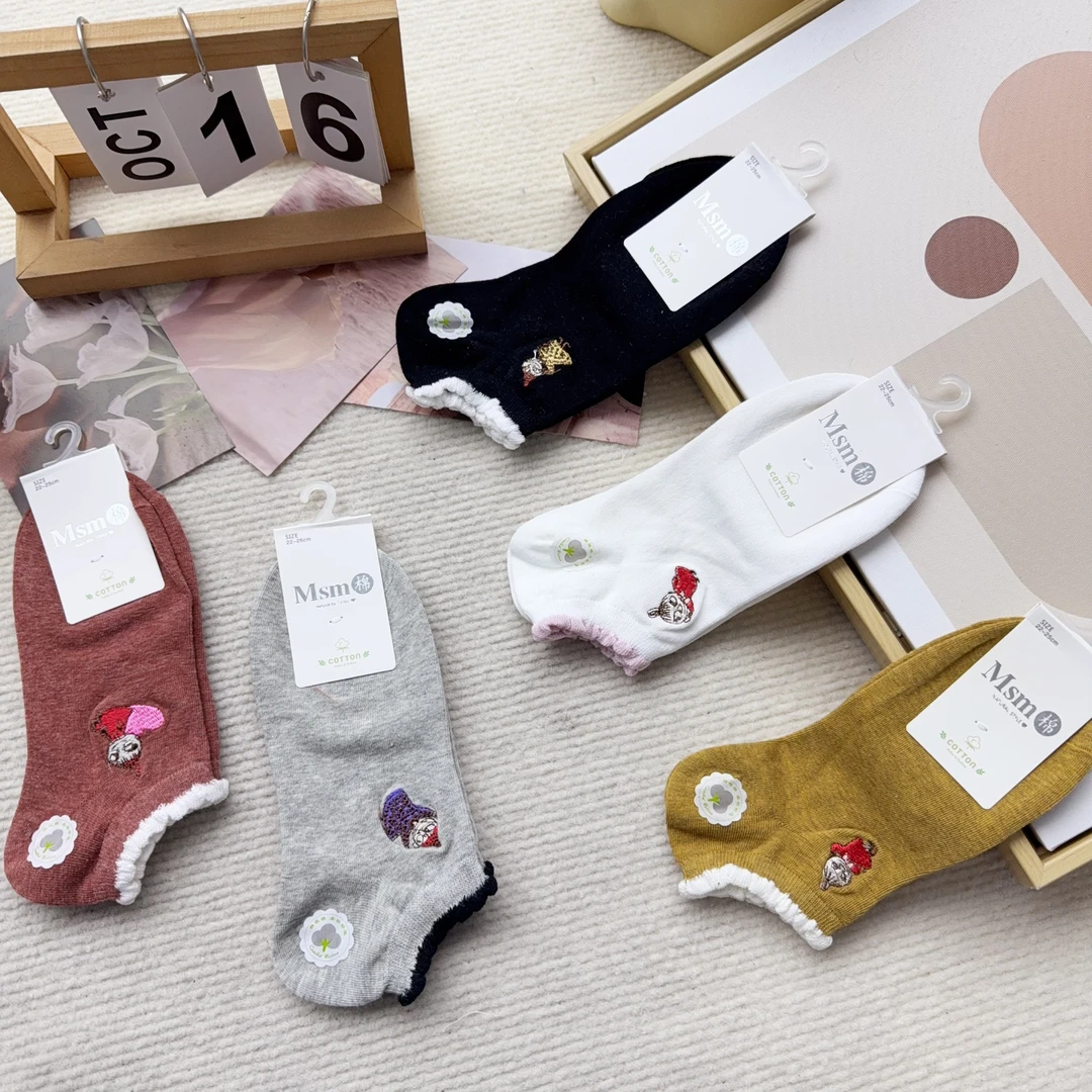 XQ-211 五双女袜休闲简约时尚船袜