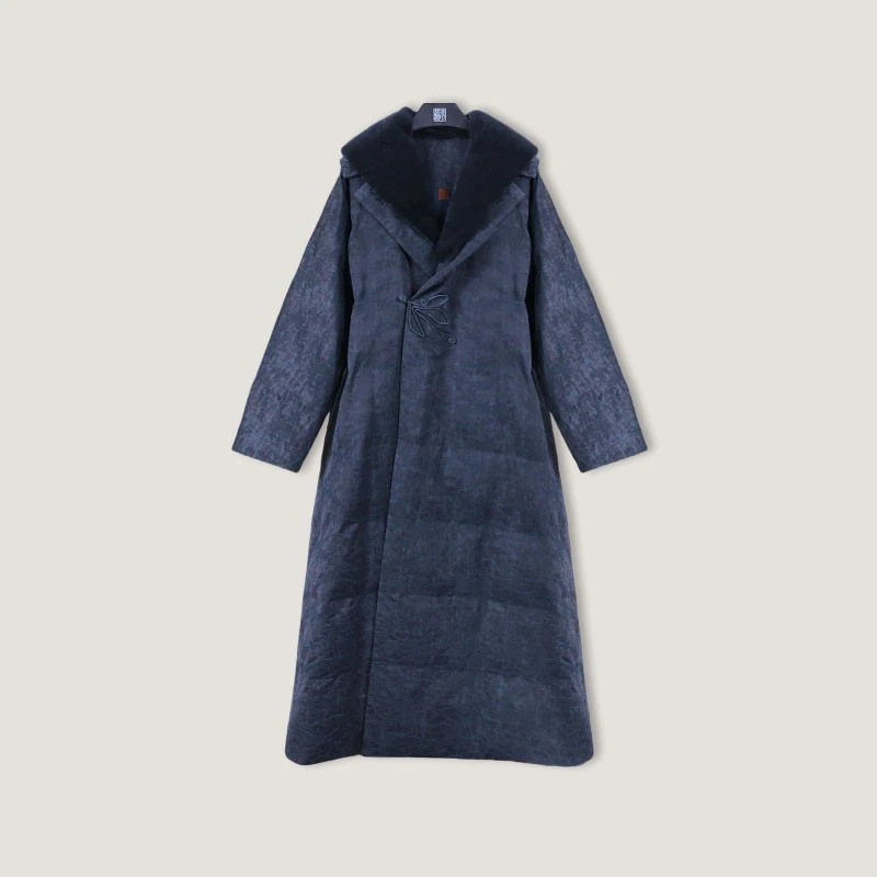 蘇夢【风华】提花斜襟鹅绒服百搭保暖实穿0105030