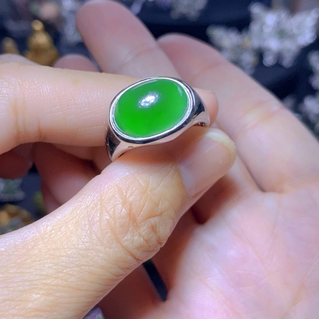 翡翠银S925镶嵌颈饰天然翡翠