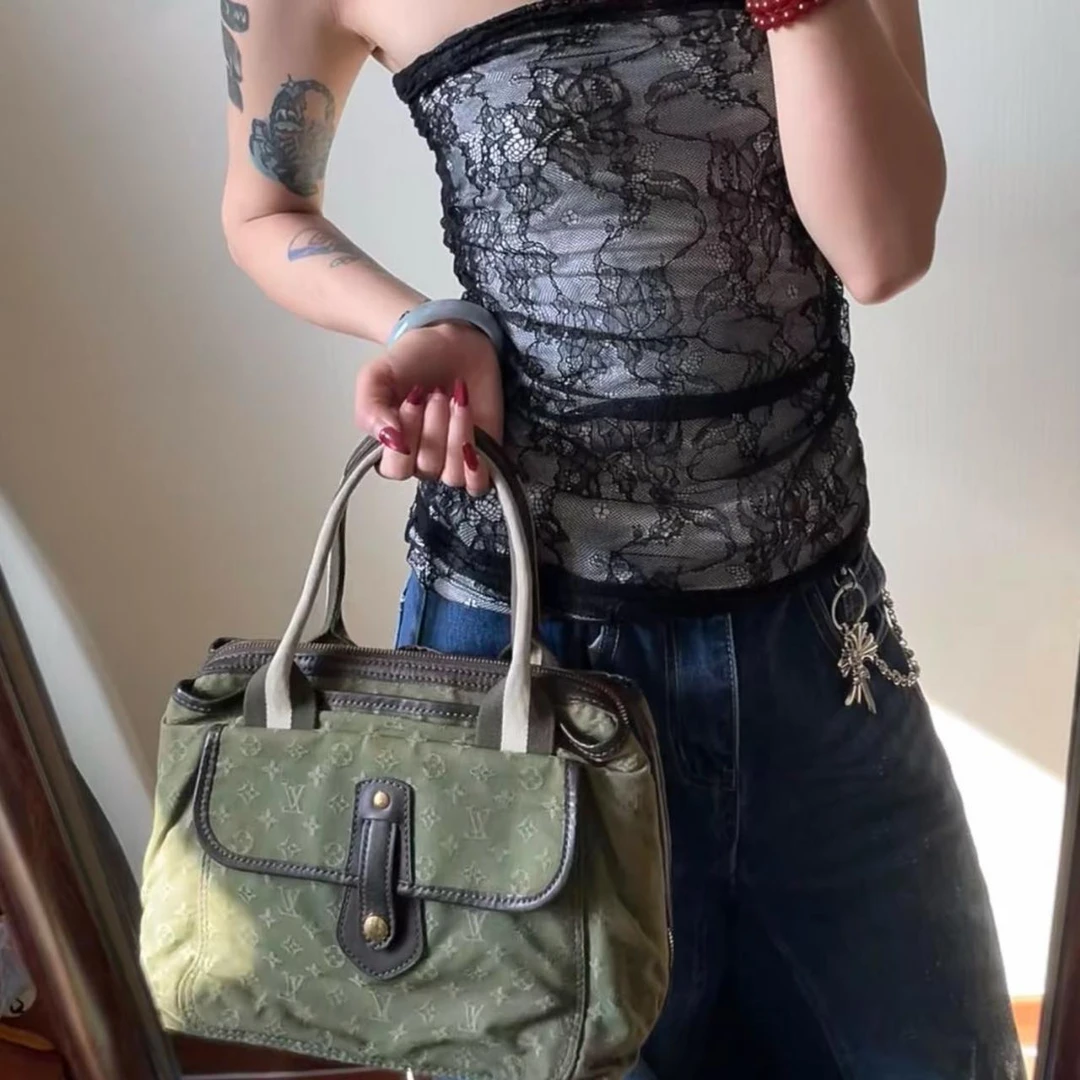 95新 LouisVuitton/路易威登 大吉中古/LV路易威登绿丹宁单口袋手
