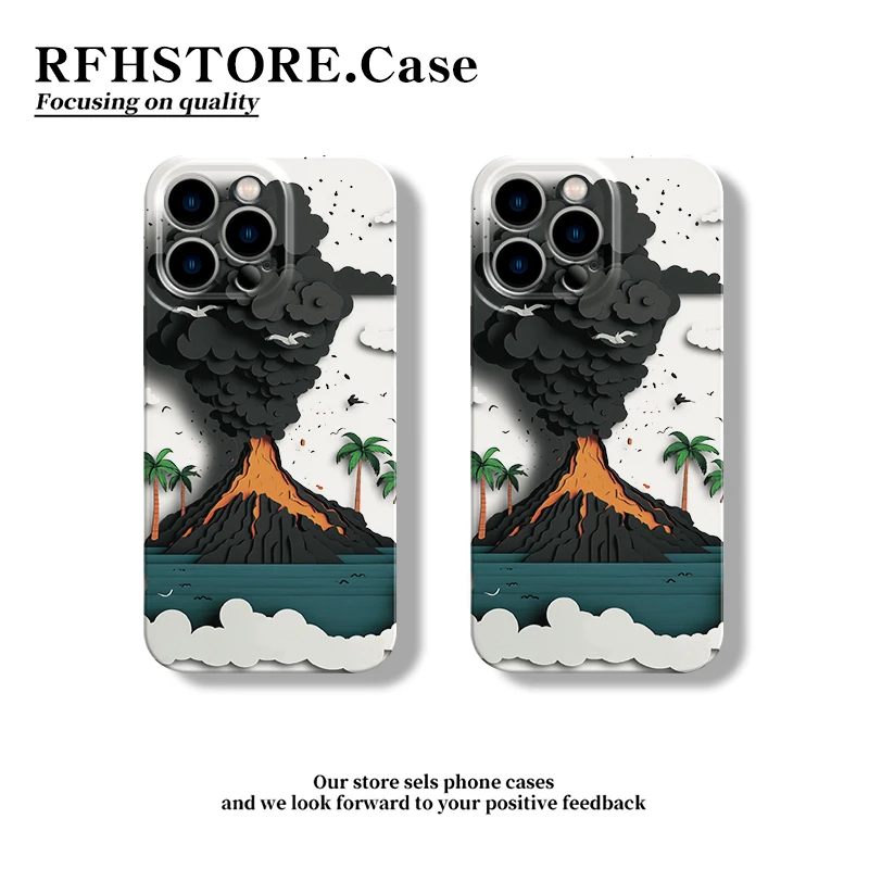 飞虎胜火山喷发适用苹果16/15pro菲林手机壳华为oppo小米15vivo套