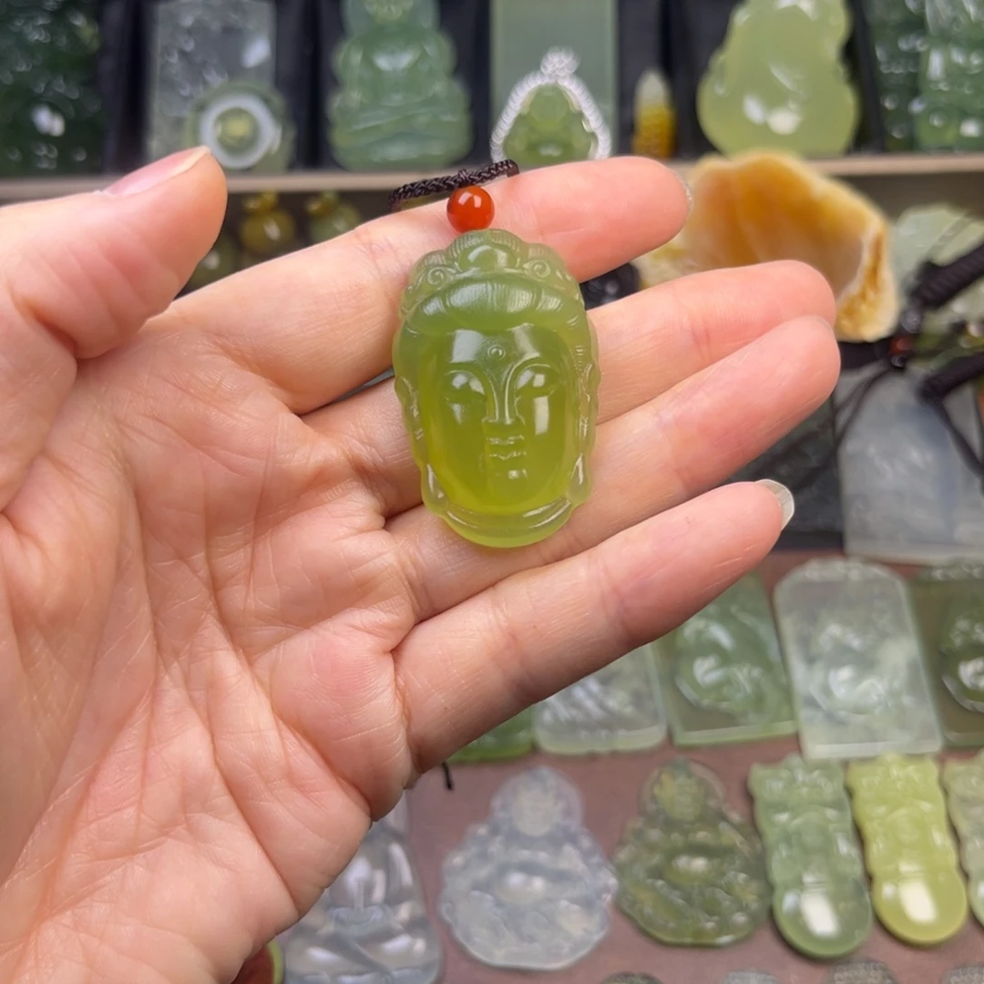 蛇纹石玉未镶嵌吊坠(赠链)