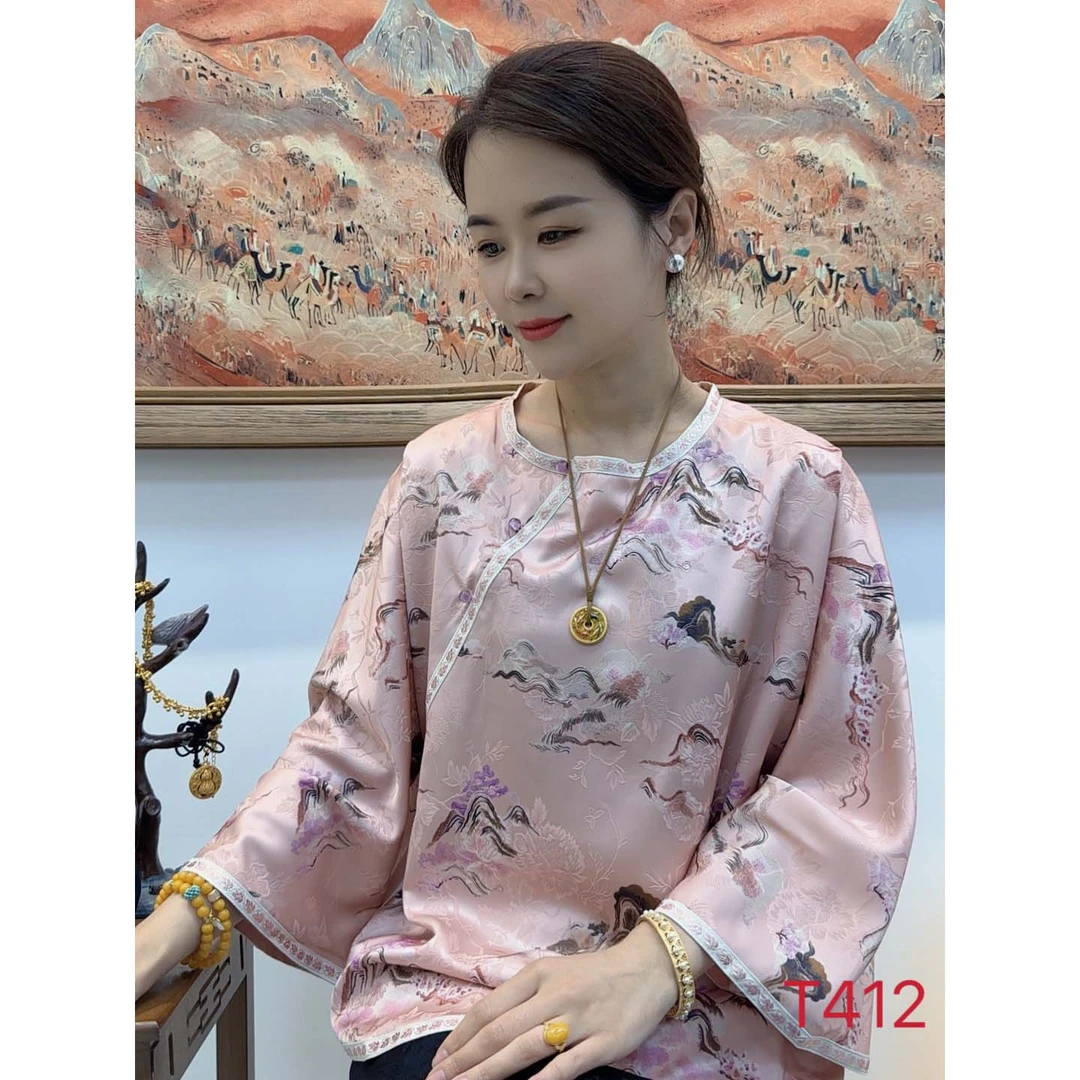 【悠悠】新中式国风提花小衫（T412）