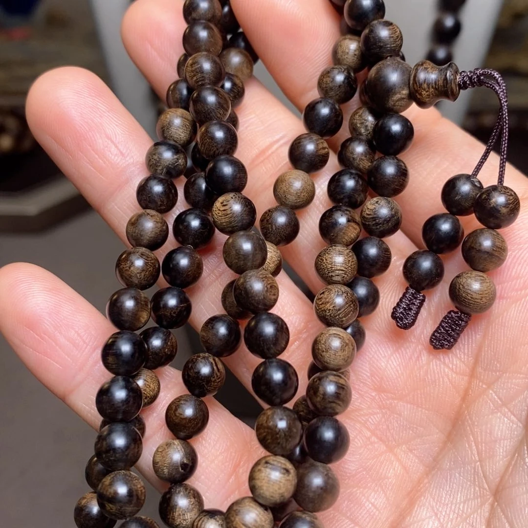 沉香手串越南芽庄白棋楠瘤疤06×108