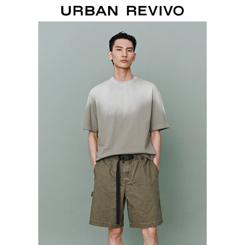 UR2025夏季新款男装潮流休闲渐变水洗短袖T恤UML450086