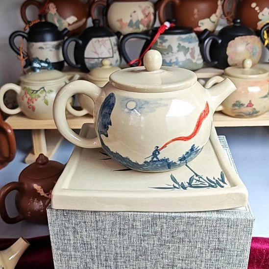 建水紫陶青花全品155号240cc