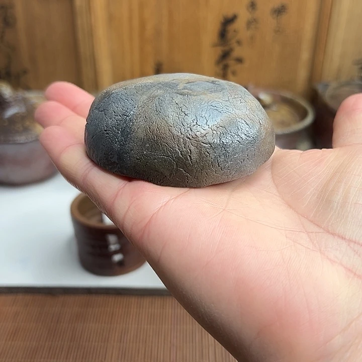 备前烧，手捻杯，款自查，无配件，