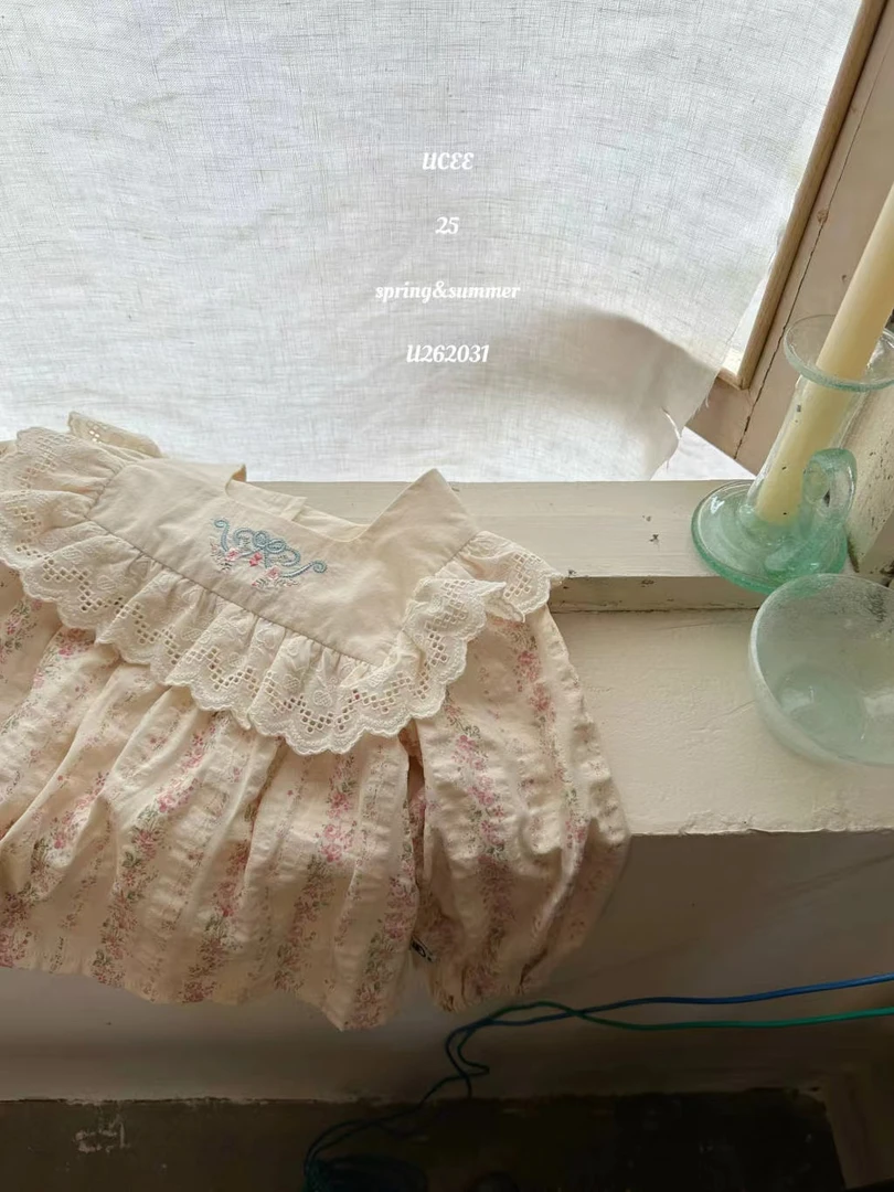 女童粉色碎花娃娃衫（YX-262031-春秋）