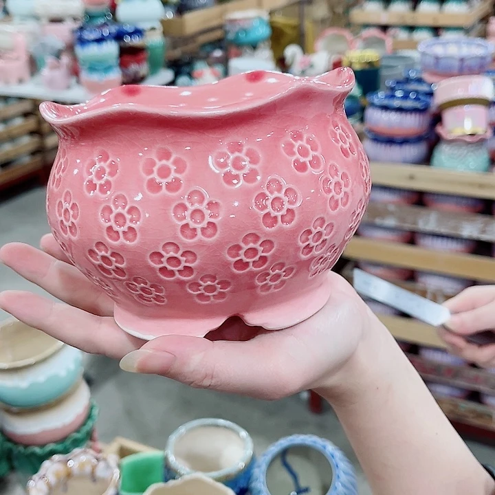 有孔，凑10元包邮陶瓷花盆发货！