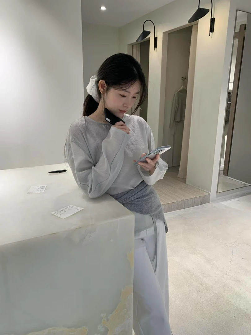 韩国东大门2025春季新款时尚裹胸背心衫叠穿长袖上衣百搭休闲裤