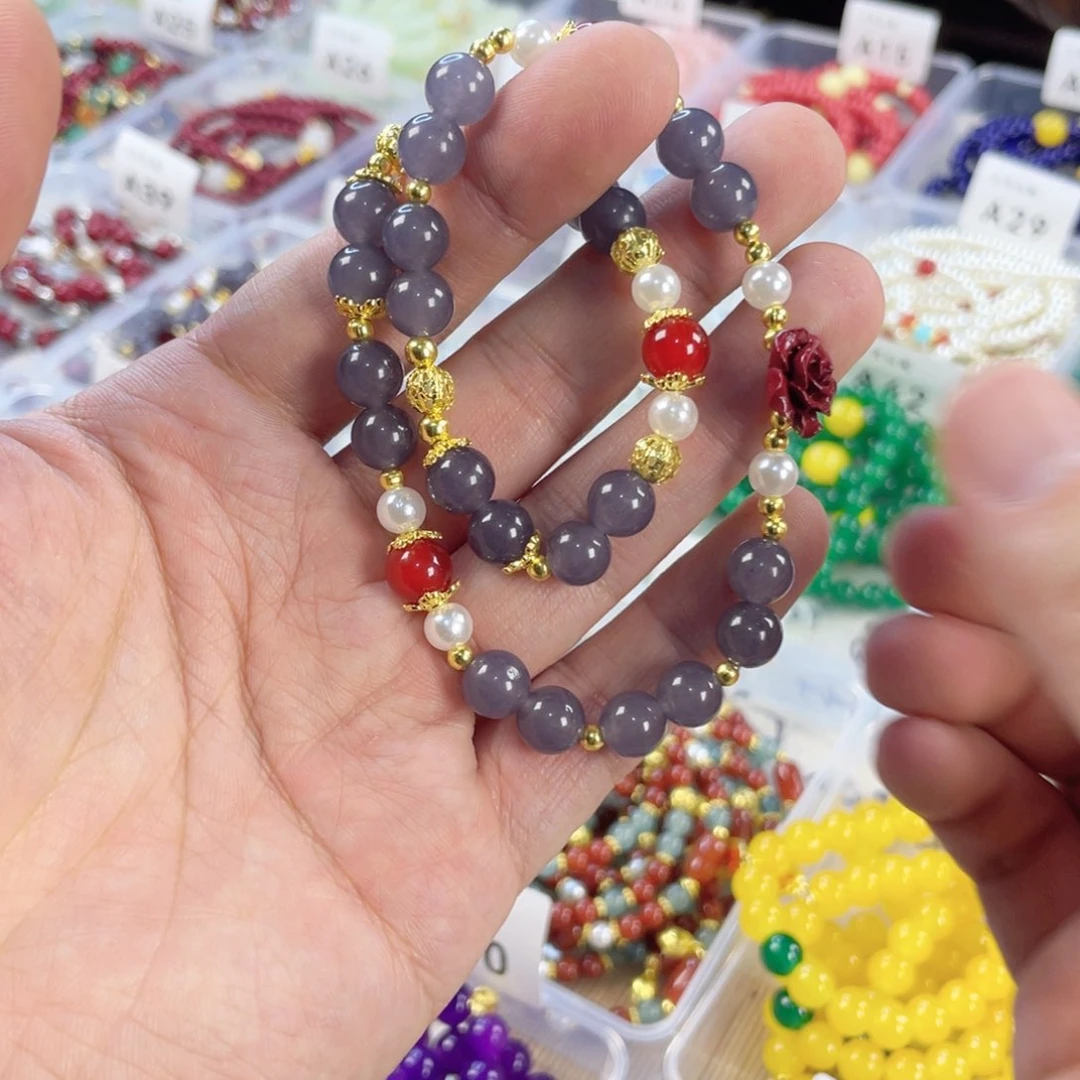 玛瑙手饰银S925镀金镶嵌