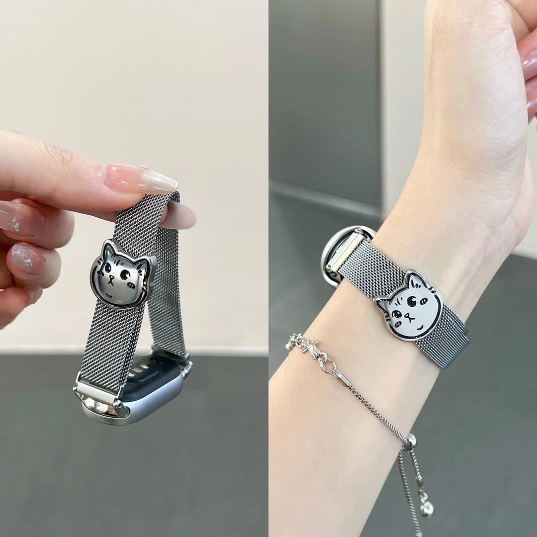 适用于小米手环10金属米兰表带8/9陶瓷版通用NFC版磁吸扣个性时尚