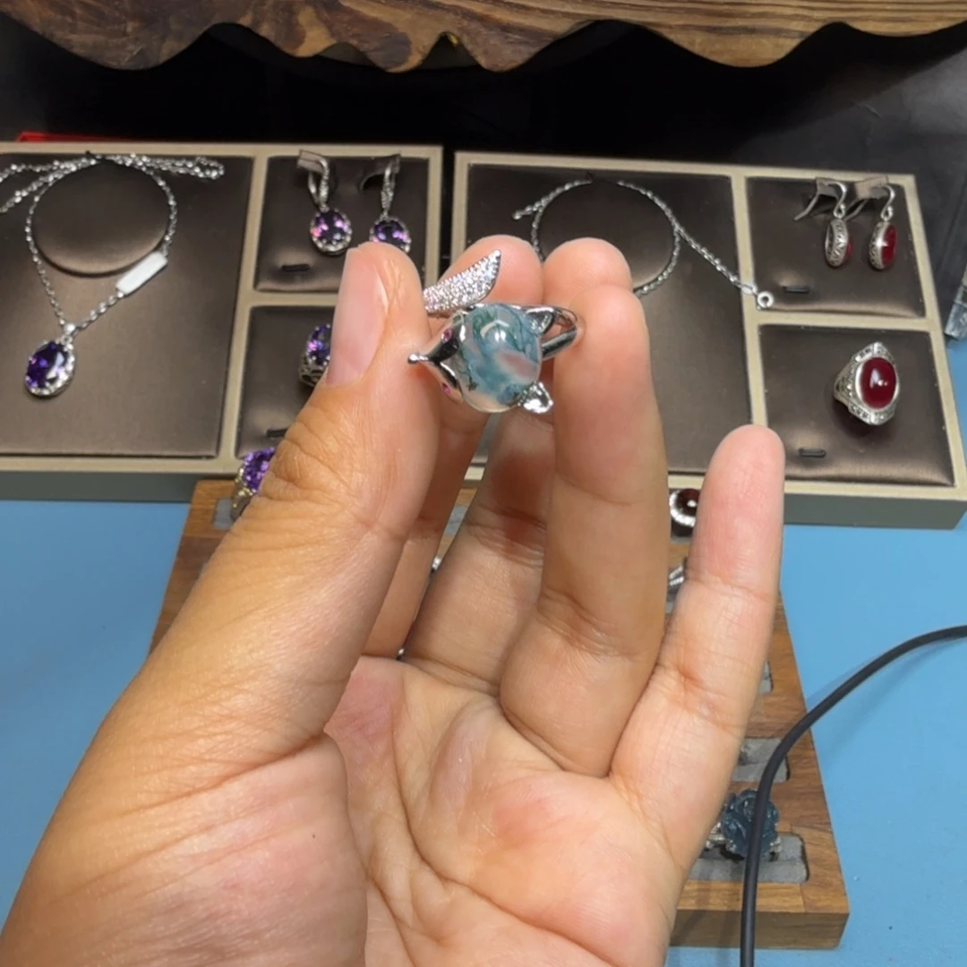 玛瑙/玉髓戒指钛钢