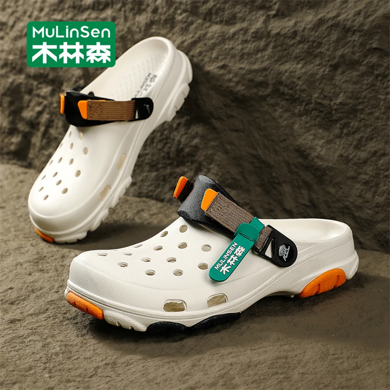 木林森洞洞鞋男2025新款开车男士凉拖夏季外穿运动防滑沙滩涉水鞋