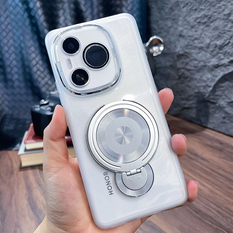 潮多米适用荣耀Power手机壳透明男女款支架镜头全包防摔保护套