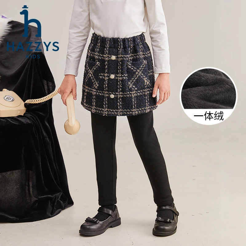 Hazzys/哈吉斯品牌童装【达人专属】女童裙式打底裤儿童时尚秋冬