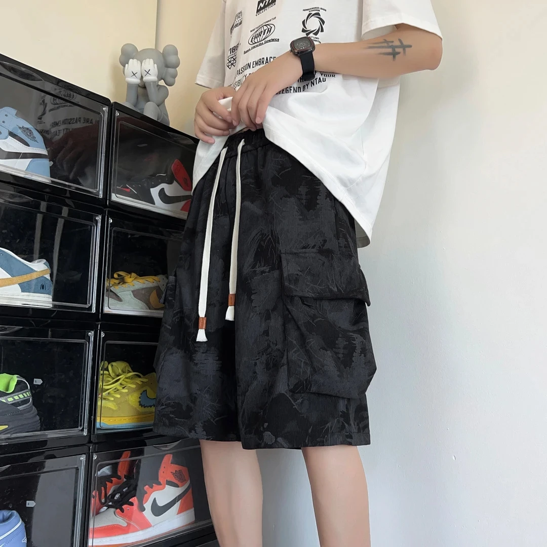 夏季男士潮牌工装短裤爆款2025新款中裤美式五分裤宽松运动沙滩裤