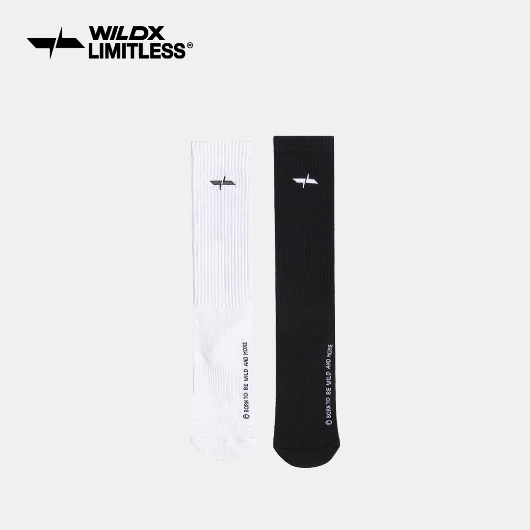 WildX毛巾底中高筒休闲篮球百搭加厚袜子夏季纯棉堆堆运动潮长袜