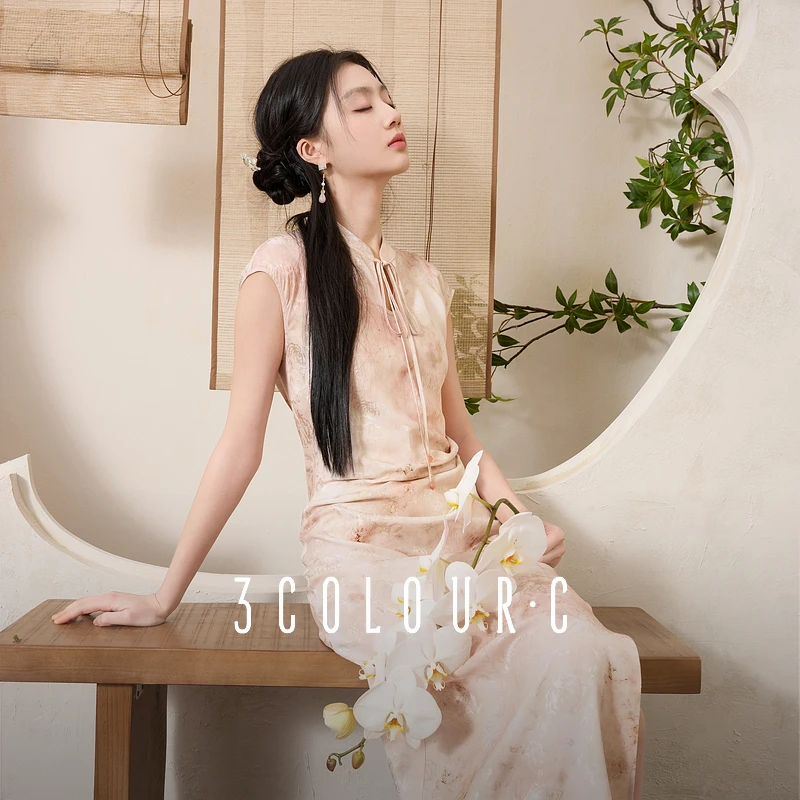 0067马琦尧专属三彩【月华如水】2025夏季新款新中式连衣裙开dbc