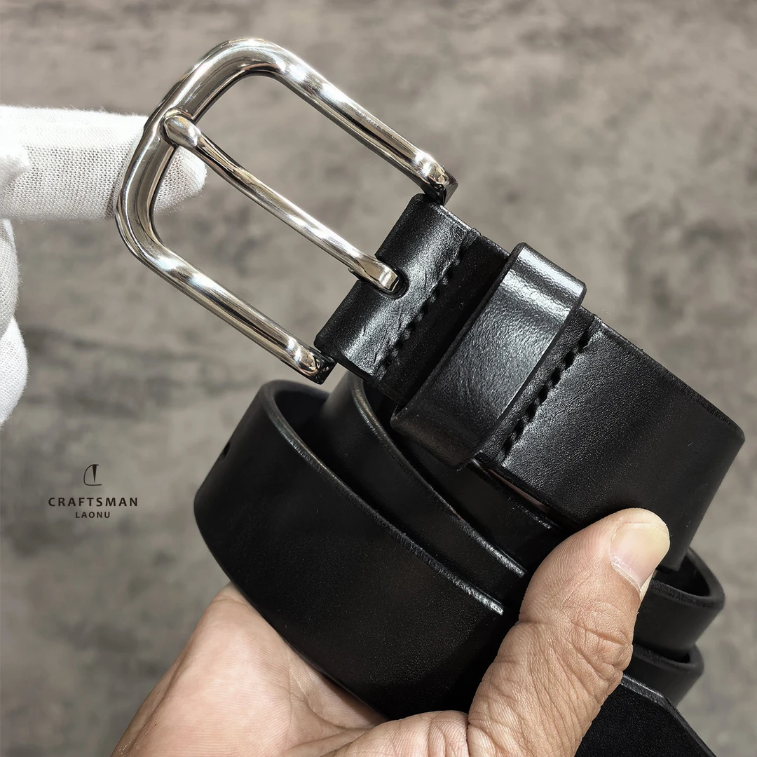 （304不锈钢针扣+头层牛皮）男女通用款）头层牛皮真皮腰带