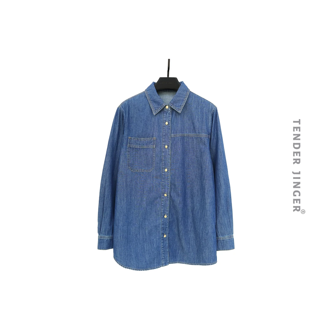 【专柜】2023秋翻领百搭口袋牛仔衬衫 T2311XJ262J