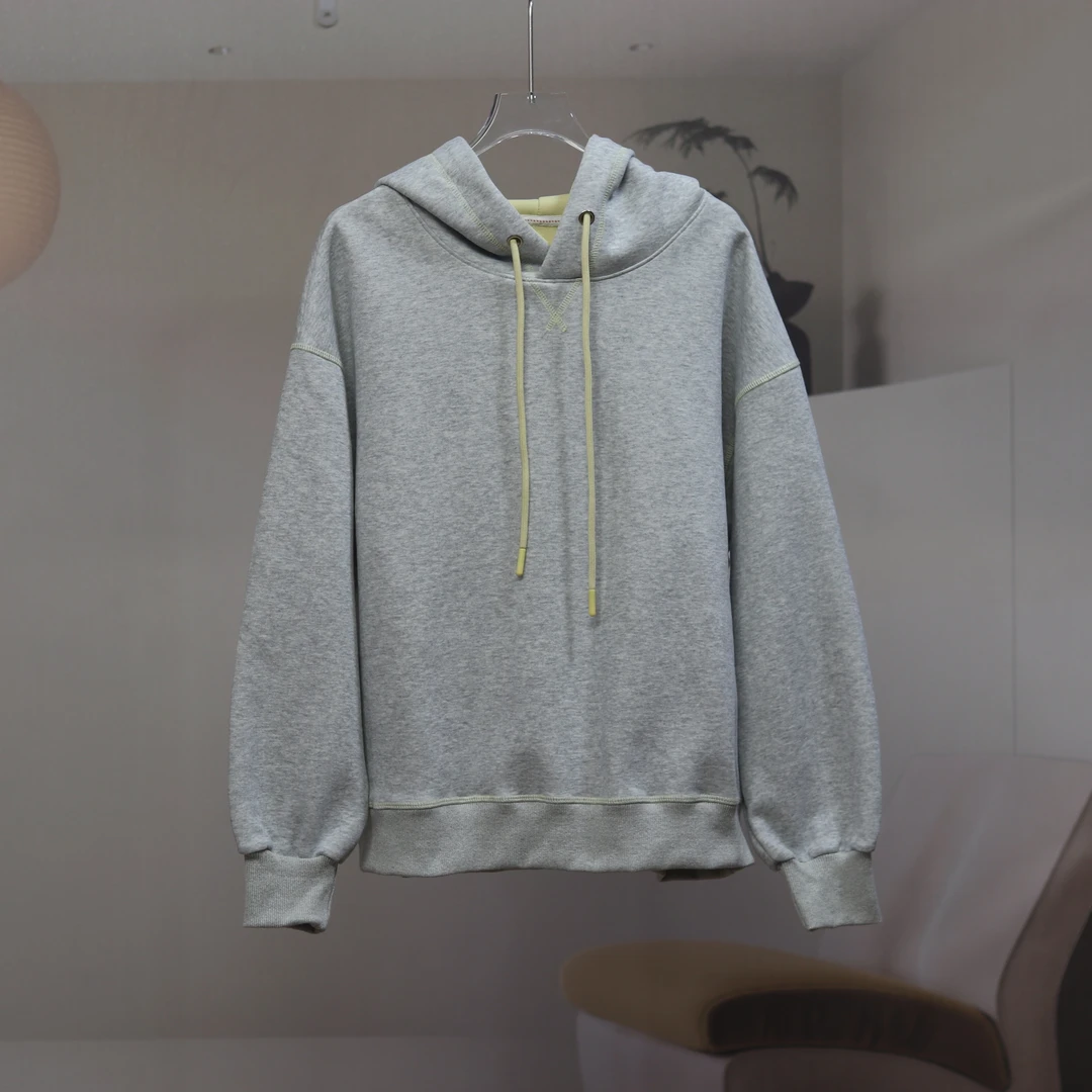 【8623】高品质原创设计灰色撞色明线连帽卫衣D
