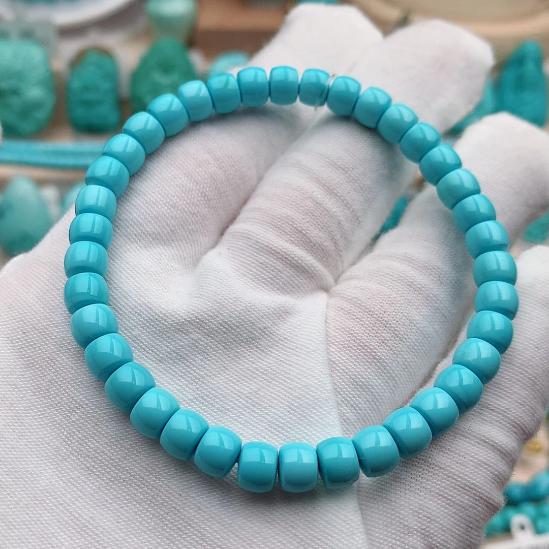 绿松石珠宝奇石未镶嵌6.3mm