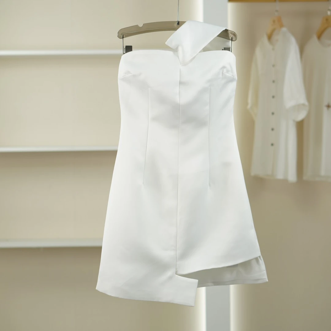 麦迪尚品【蒙M】50501113 高级感斜肩无袖连衣裙夏季女商场同款