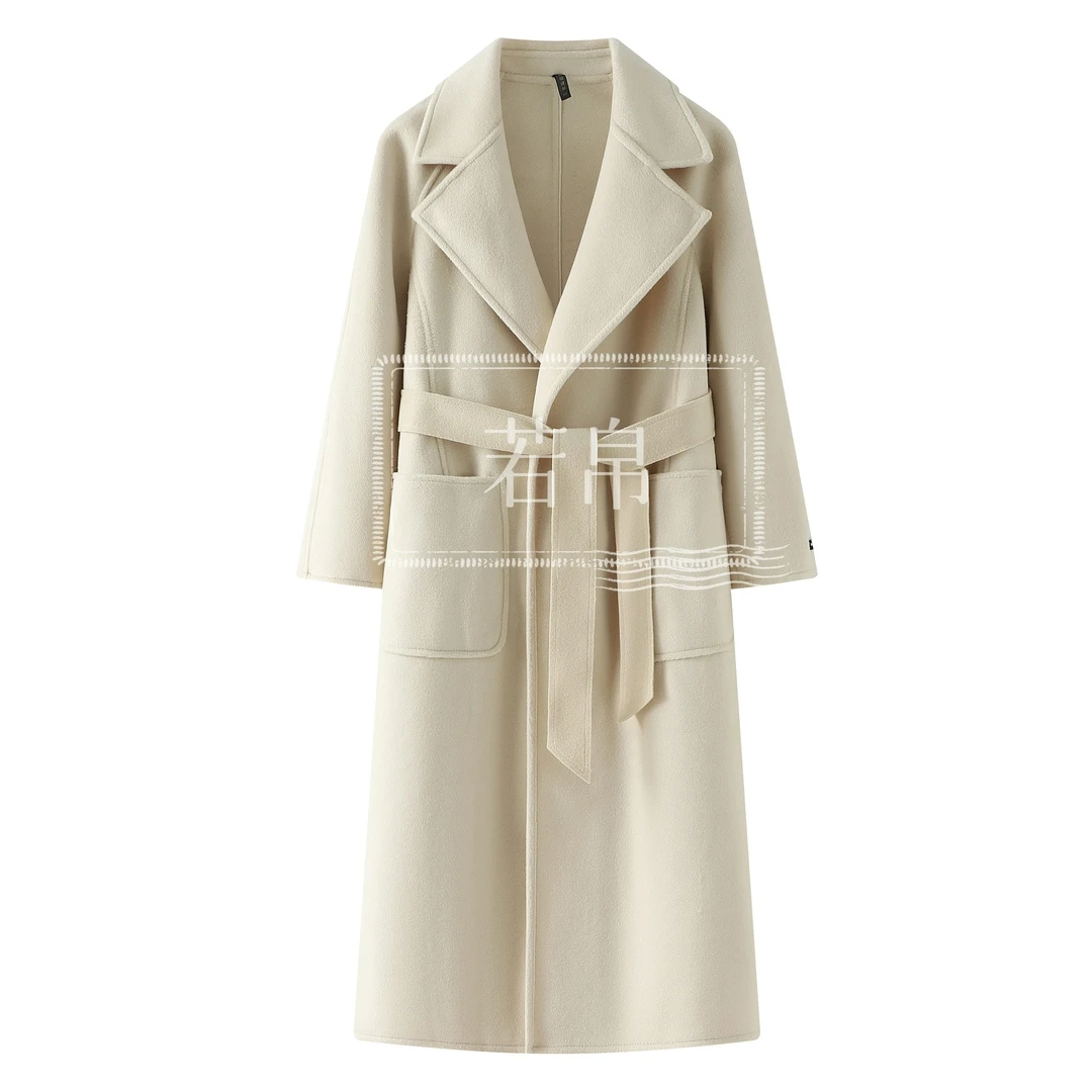 女士秋冬款高级双面呢长款显瘦时尚加厚外套百搭韩版毛呢大衣