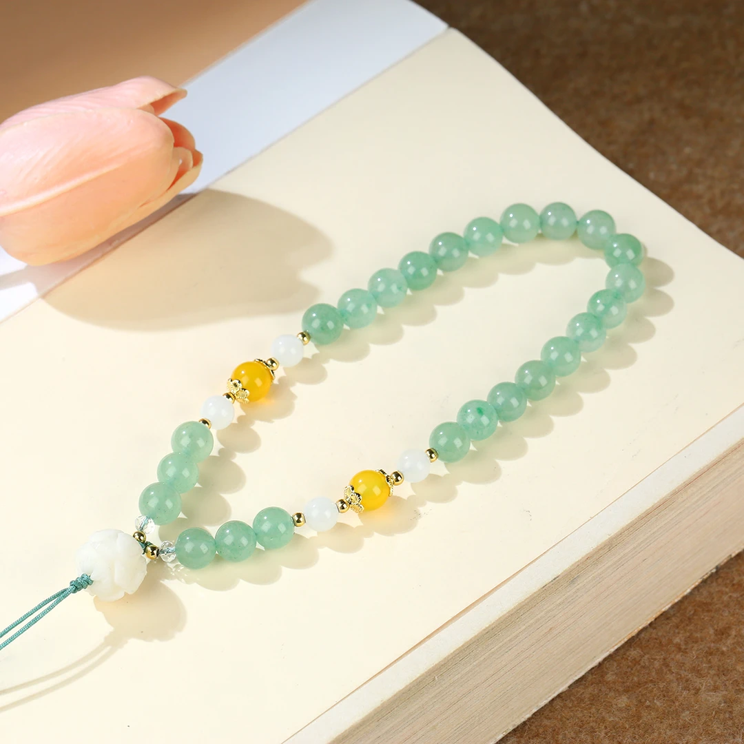 【麦子家族夏日特惠】天然东陵玉手机挂包挂7-8百搭佩戴SJ010