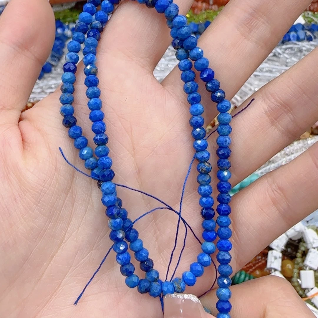 玛瑙/玉髓珠宝半成品未镶嵌天然青金切面一条卡4