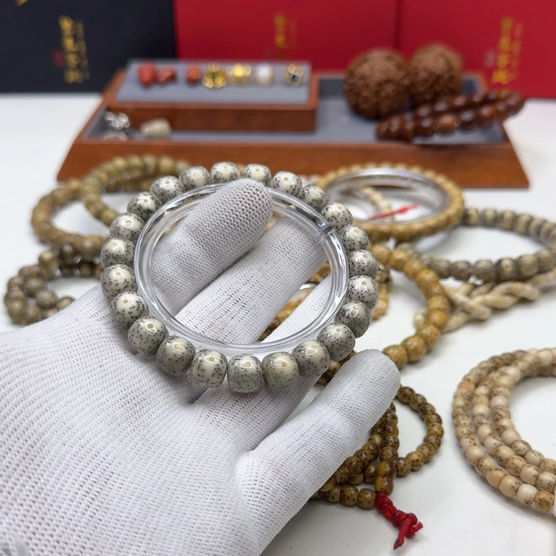 星月菩提手串39灭世糯冰月留白针尖星10左右桶单圈