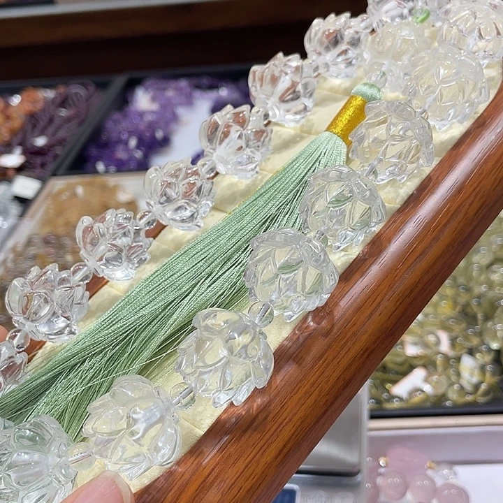 珠宝半成品未镶嵌水晶莲花手持