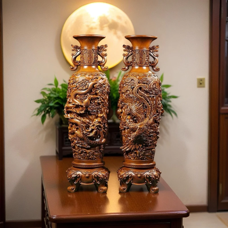 2025款龙凤呈祥花瓶/客厅电视柜办公室乔迁花瓶摆件【高47厘米】