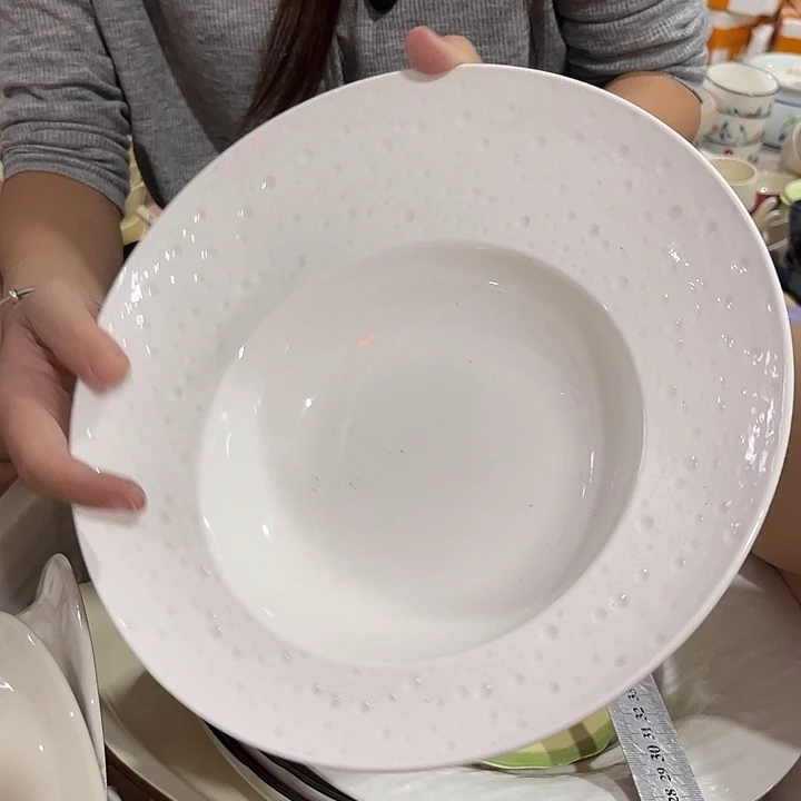 瓷片乐群草帽盘微瑕