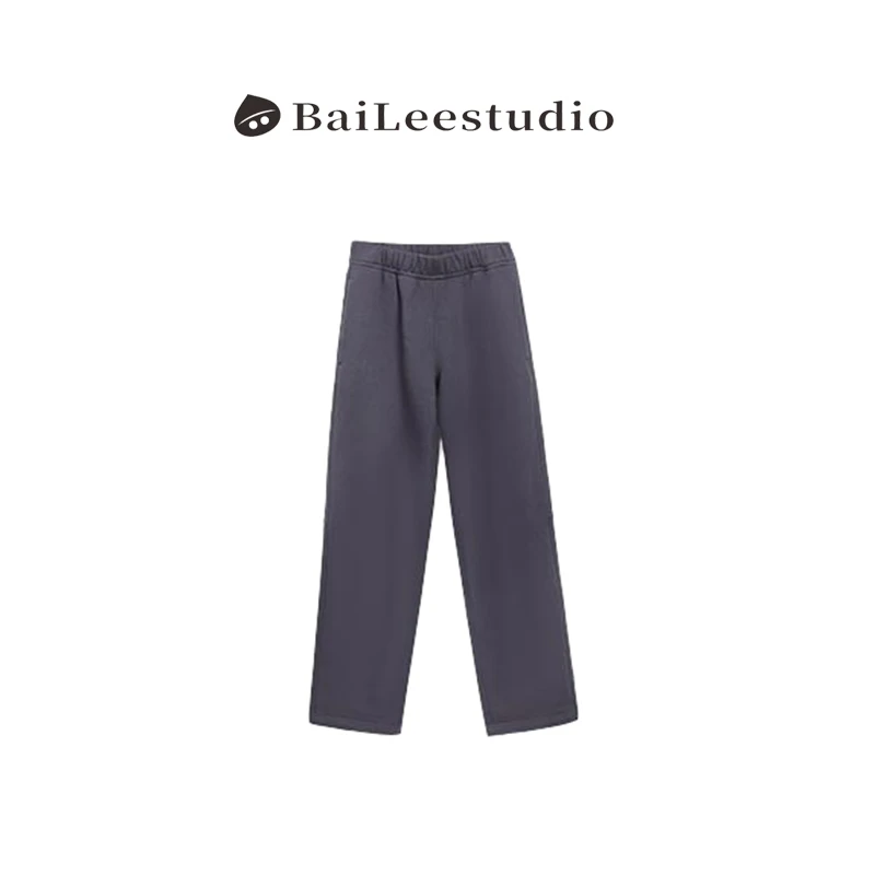【柏栗良品】松紧腰抽绳净版小众设计师款直筒休闲卫裤559