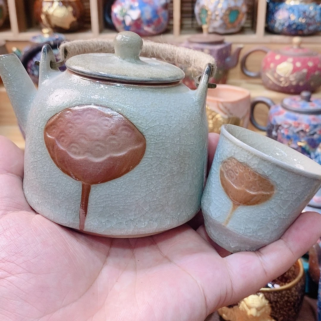 粗陶志野柴烧茶器