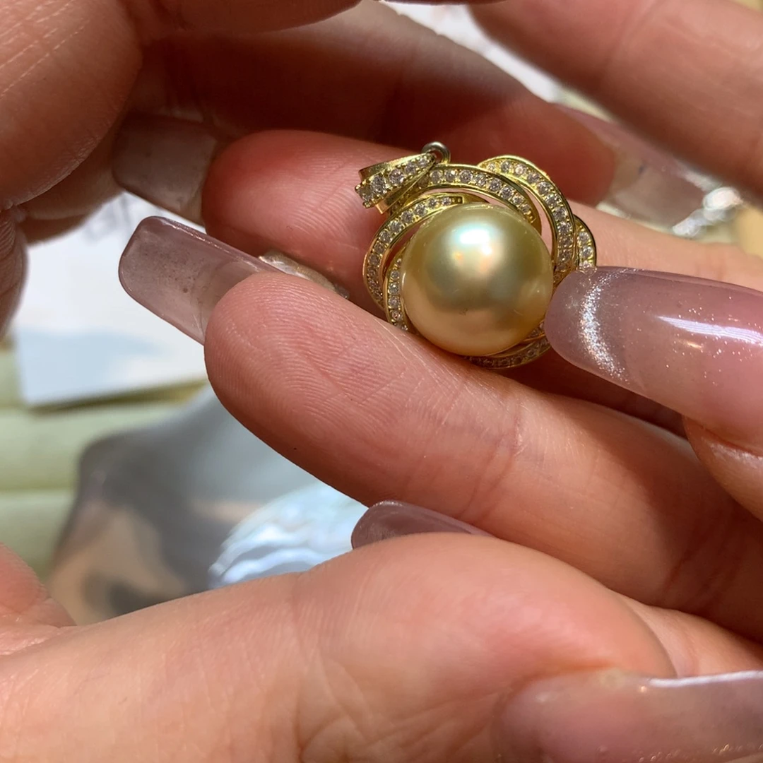 海水珍珠颈饰银S925镶嵌
