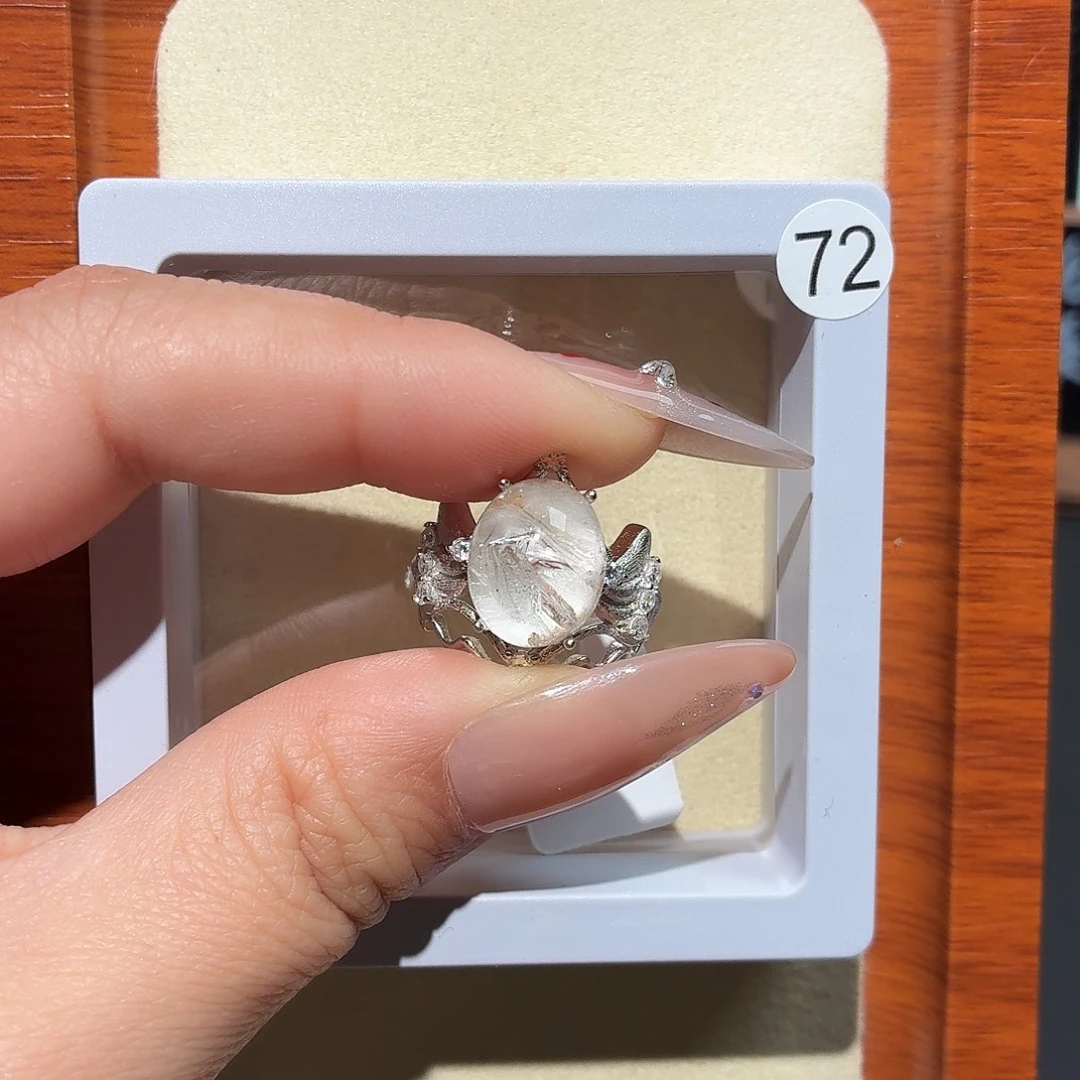 咖***‍戒指水晶银S925镶嵌