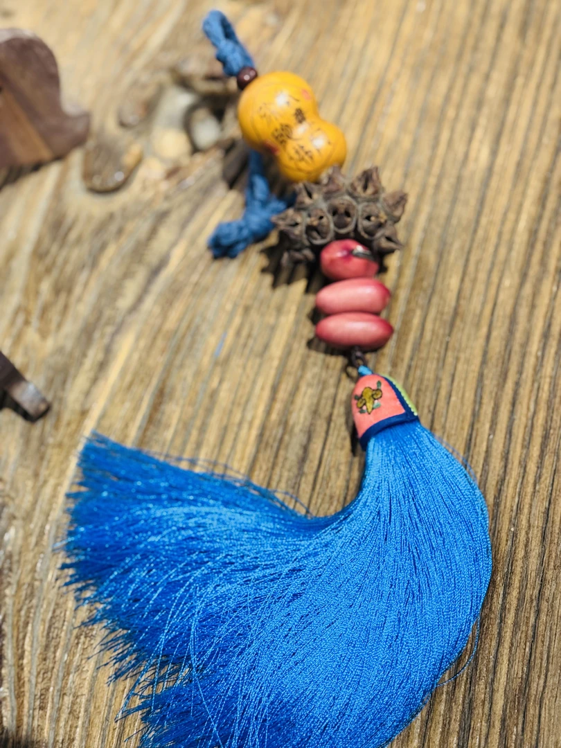 《杉印象》原创设计款烙画禅意葫芦流苏挂件大鬼脸菩提 避挡防