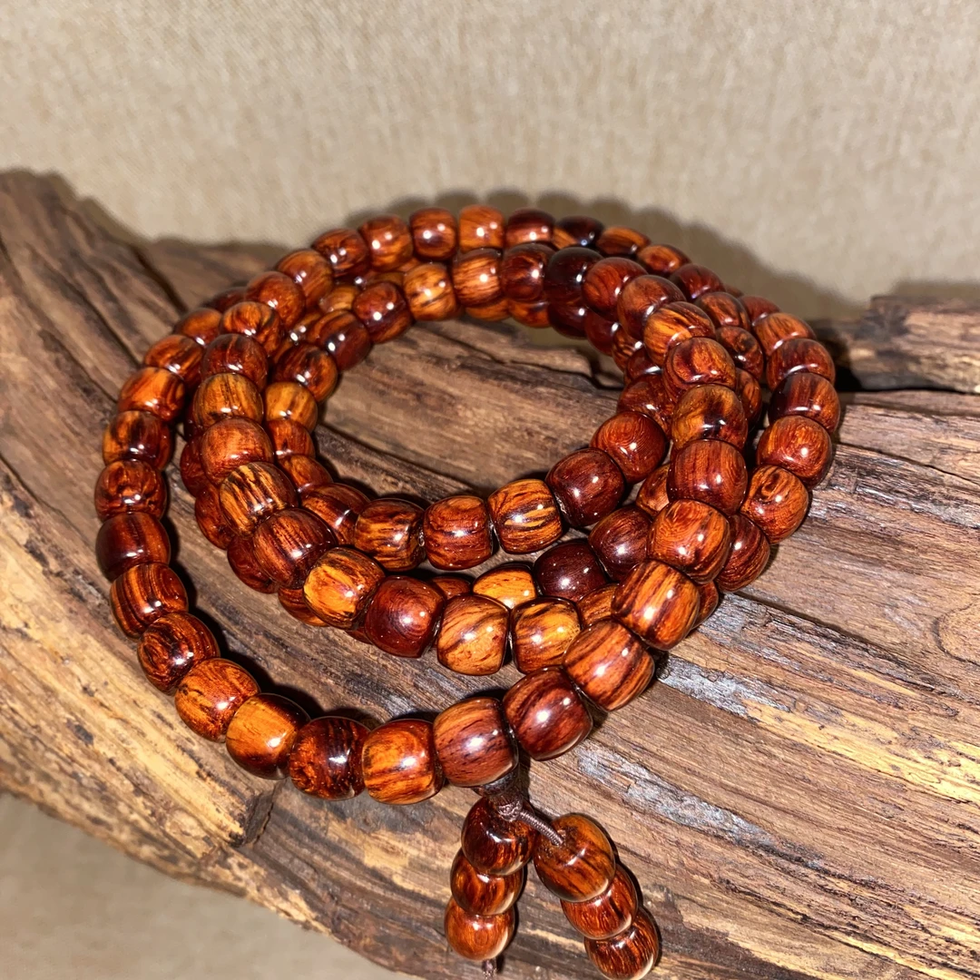 【美比】海南红降土埋8*9*108桶珠单圈（黄油）