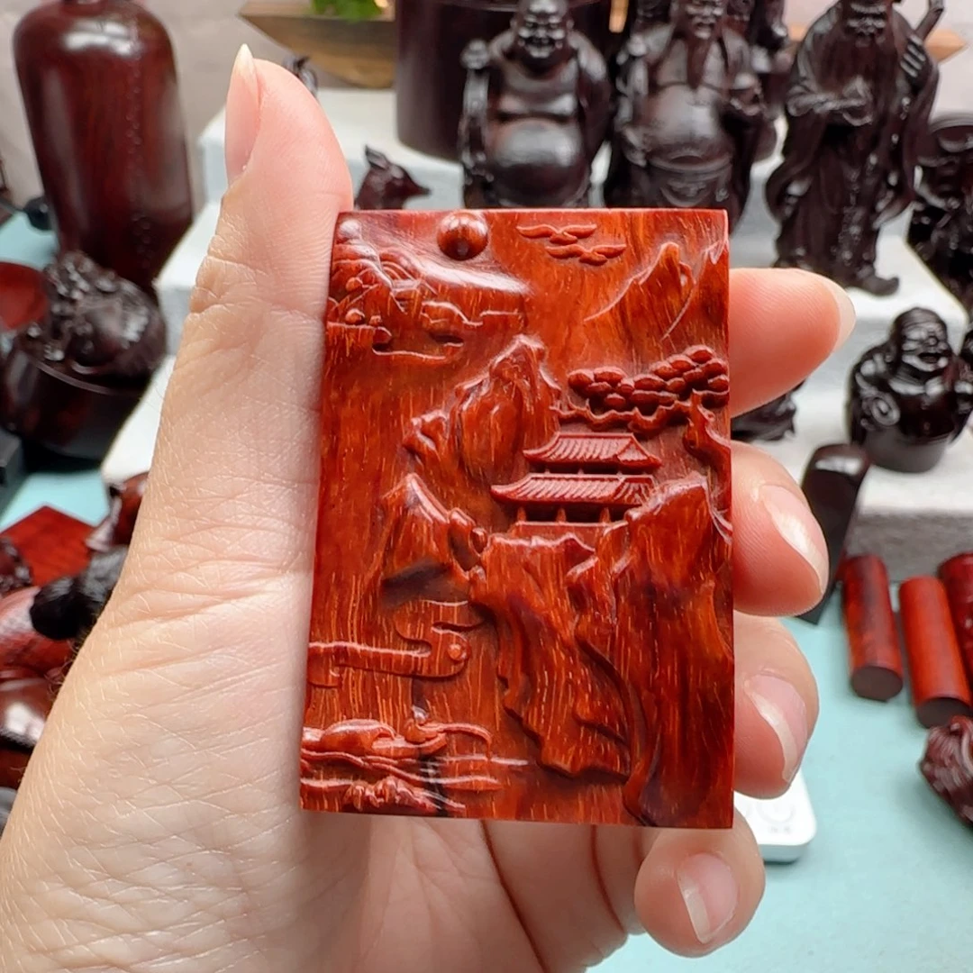 小叶紫檀把件山水牌