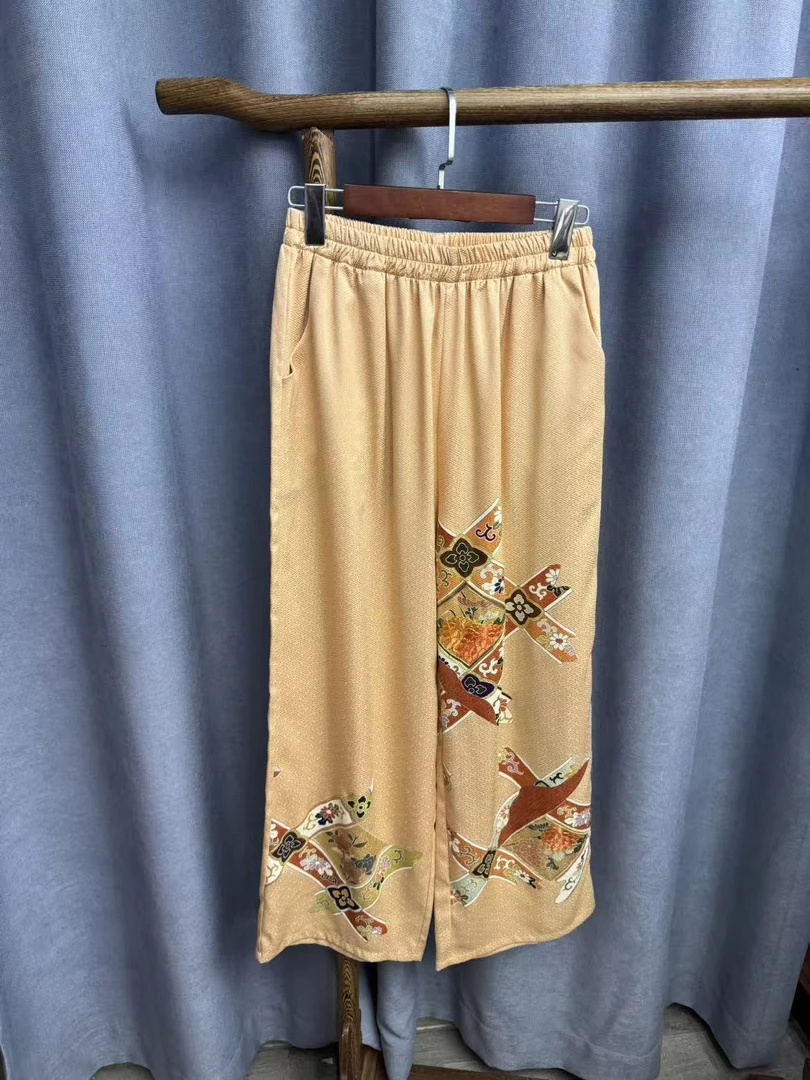 2025秋季新款时尚百搭桑蚕丝裤子女R072