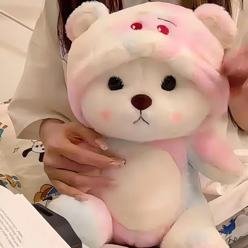 炫彩草莓熊玩偶可爱小熊公仔毛绒玩具睡觉抱枕女孩生日礼物送女生