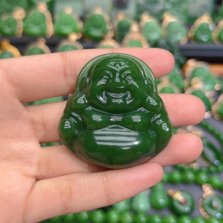 颈饰未镶嵌和田玉（碧玉）特价辣绿47m编绳